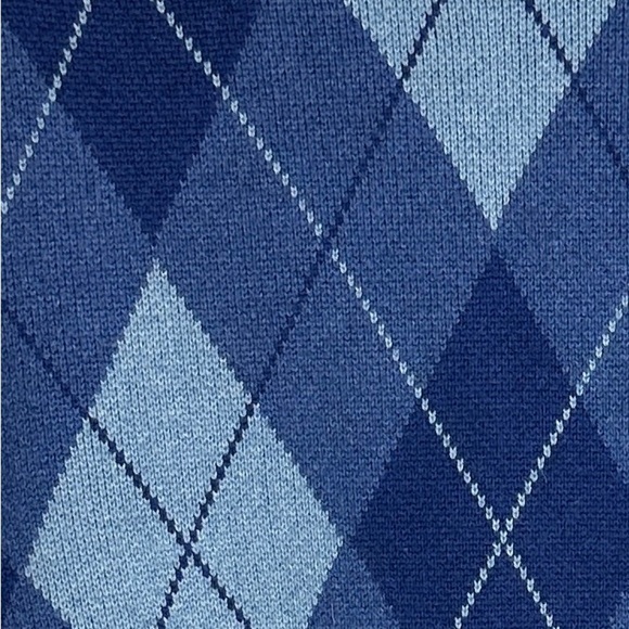 Boden men's medium argyle sweater, blue, wool blend, fall, winter, warm - Picture 2 of 9